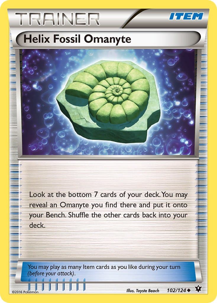 Helix Fossil Omanyte — Fates Collide Pokémon card