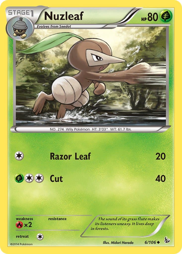 Nuzleaf — Flashfire Pokémon card