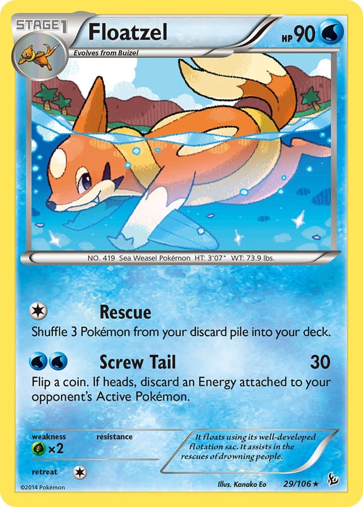 Floatzel — Flashfire Pokémon card