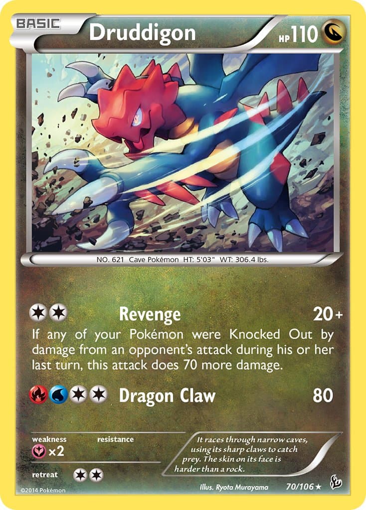 Druddigon — Flashfire Pokémon card
