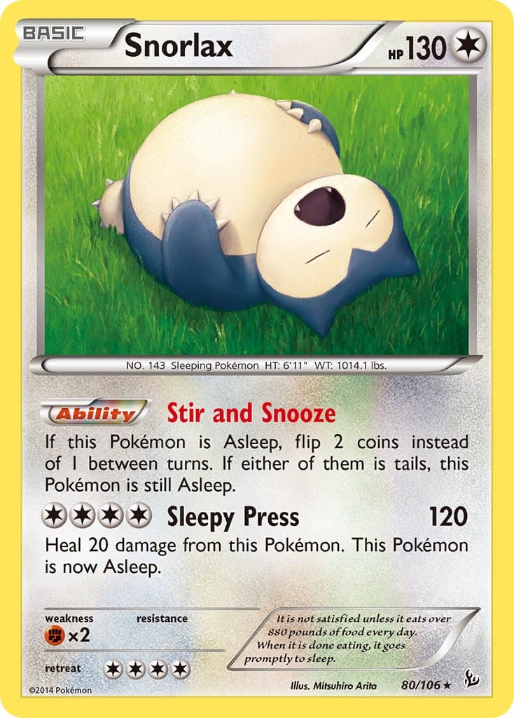 Snorlax — Flashfire Pokémon card