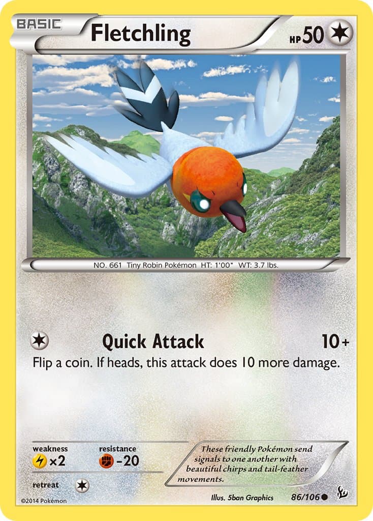 Fletchling — Flashfire Pokémon card