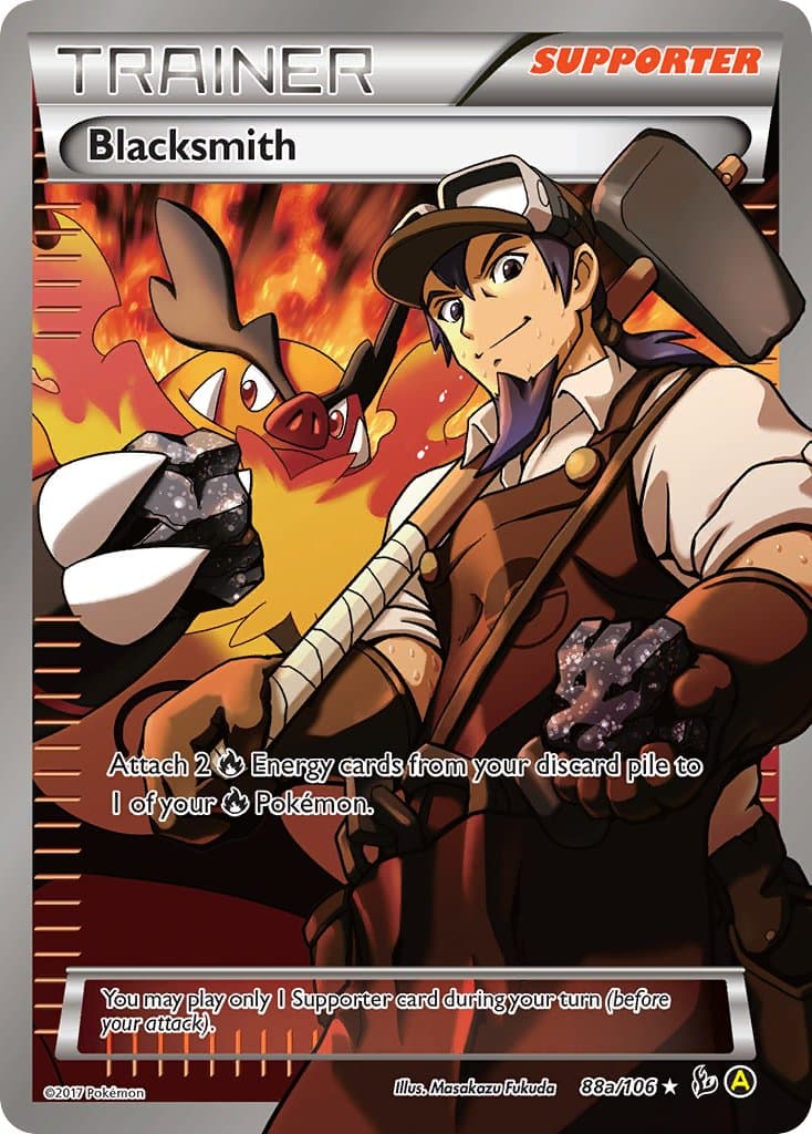 Blacksmith Yaa — Flashfire Pokémon card