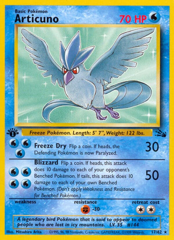 Articuno — Fossil Pokémon card