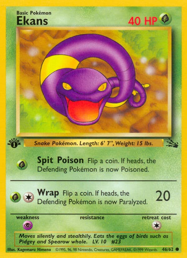 Ekans — Fossil Pokémon card