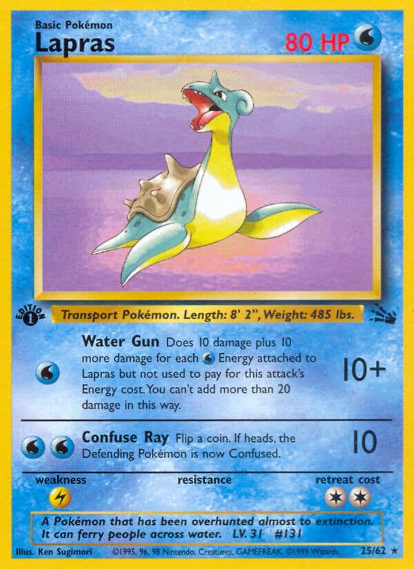 Lapras — Fossil Pokémon card