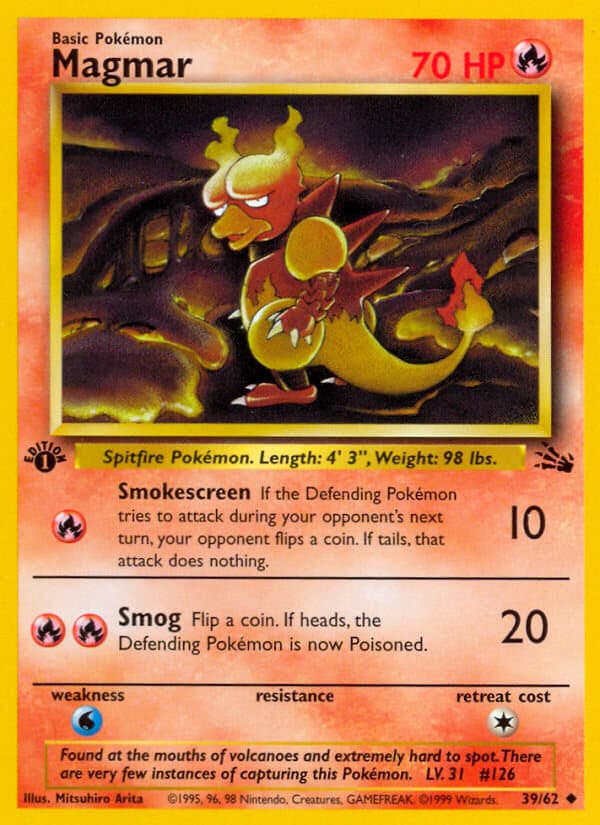 Magmar — Fossil Pokémon card