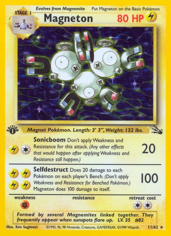 Magneton — Fossil Pokémon card