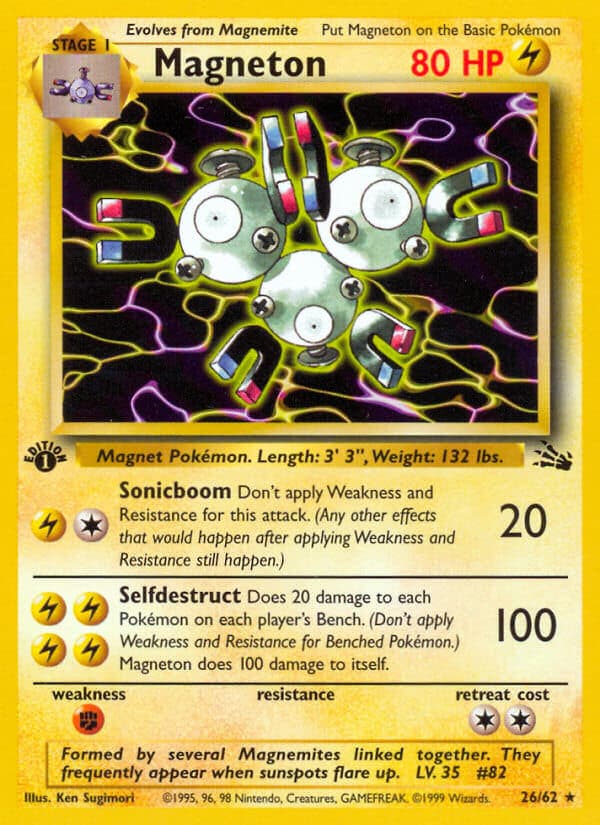 Magneton — Fossil Pokémon card