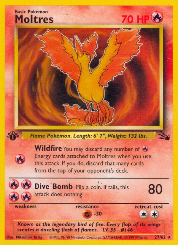 Moltres — Fossil Pokémon card