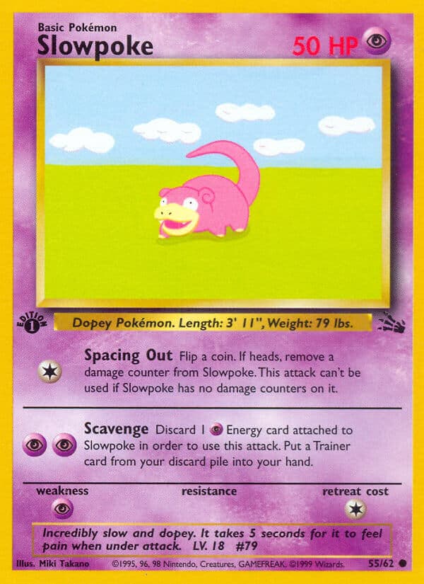 Slowpoke — Fossil Pokémon card