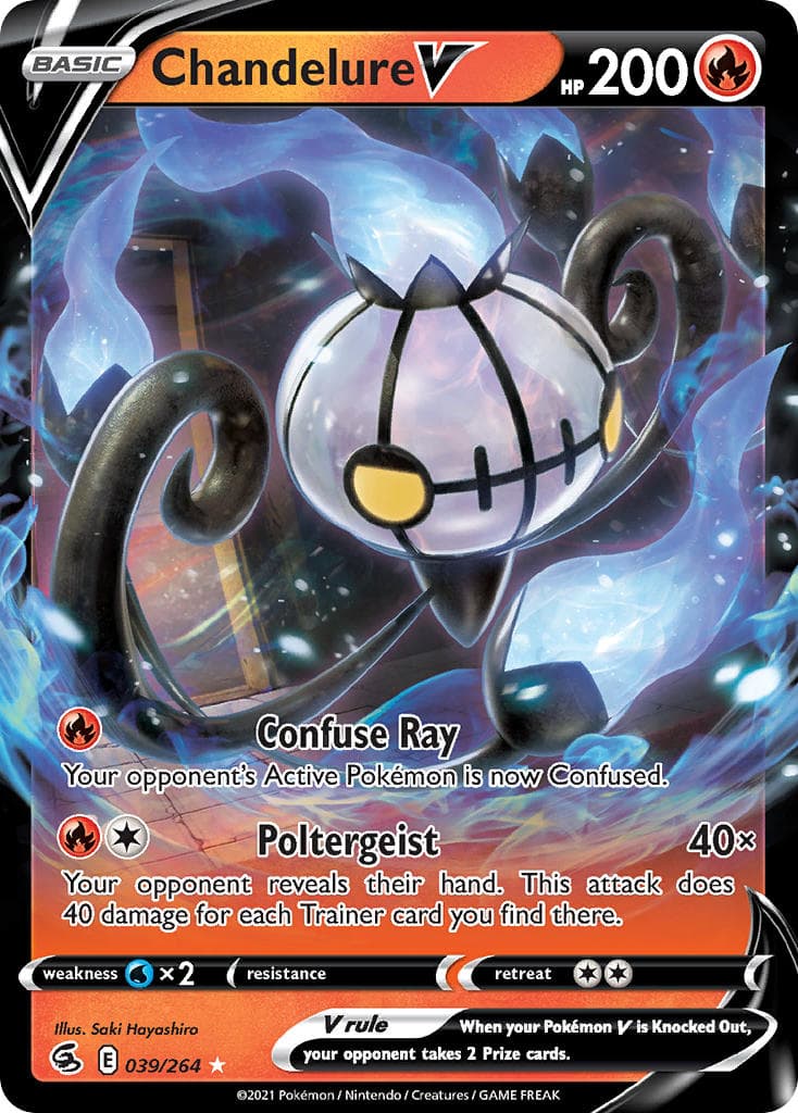 Chandelure V — Fusion Strike Pokémon card