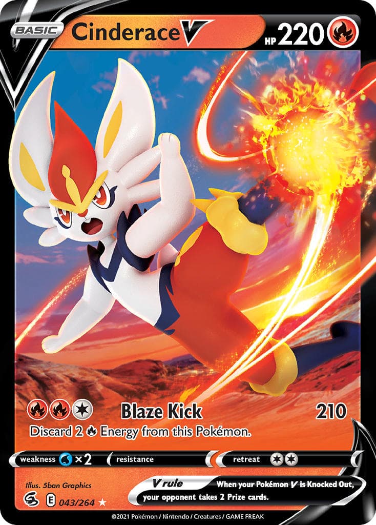 Cinderace V — Fusion Strike Pokémon card