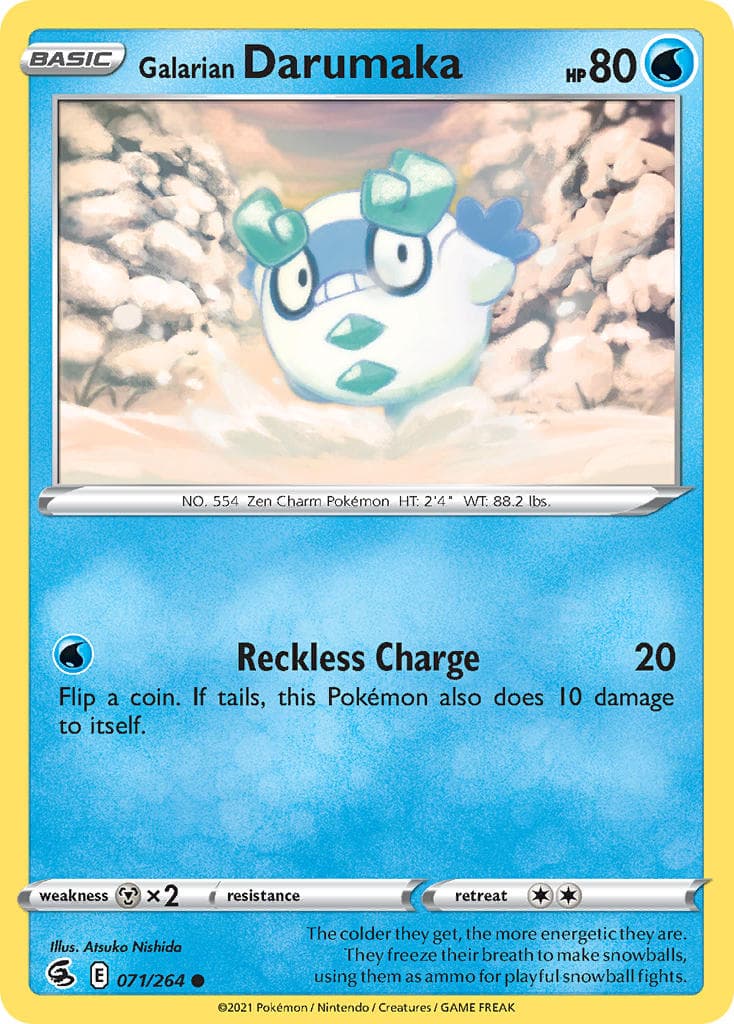 Galarian Darumaka — Fusion Strike Pokémon card
