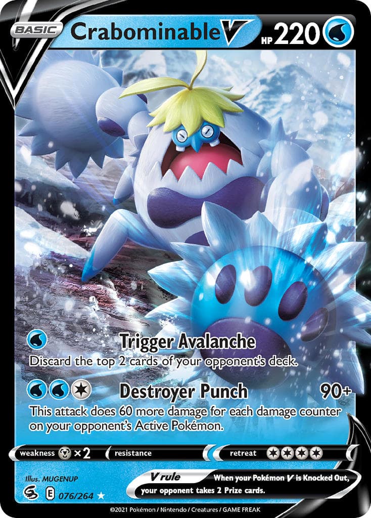Crabominable V — Fusion Strike Pokémon card
