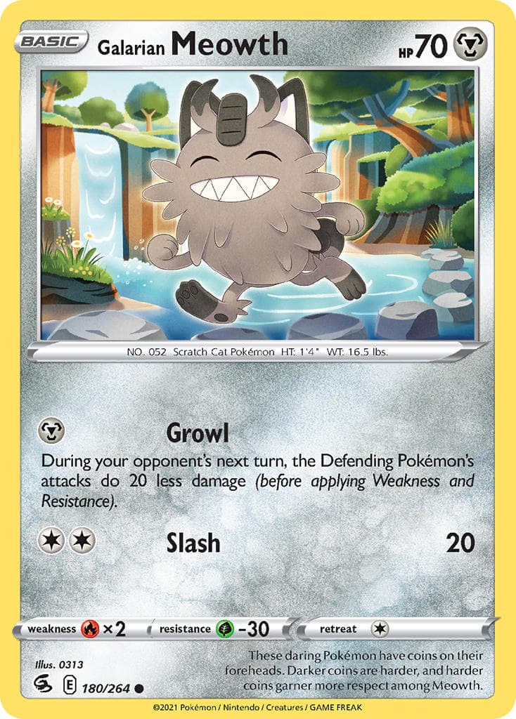 Galarian Meowth — Fusion Strike Pokémon card