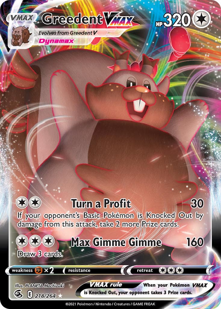 Greedent Vmax — Fusion Strike Pokémon card