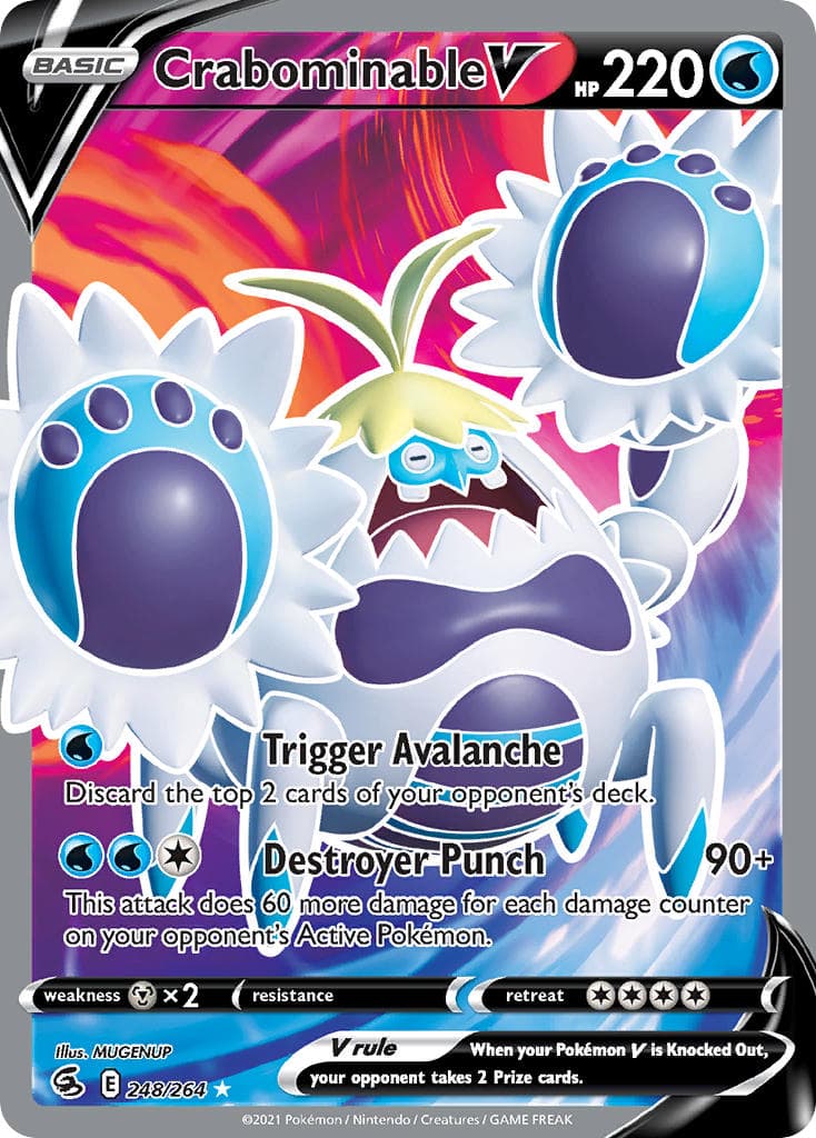 Crabominable V — Fusion Strike Pokémon card