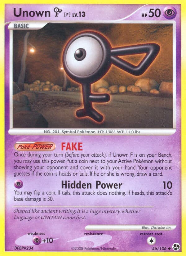 Unown F — Great Encounters Pokémon card