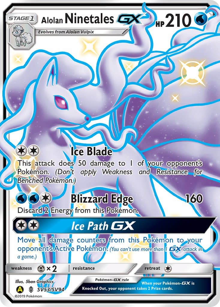 Alolan Ninetales Gx Yaa 053ya — Guardians Rising Pokémon card
