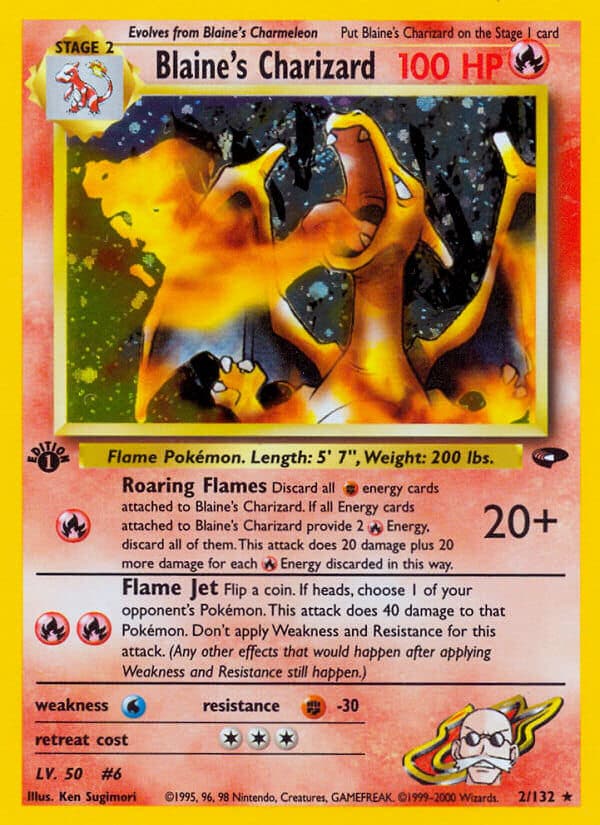 Blaines Charizard — Gym Challenge Pokémon card
