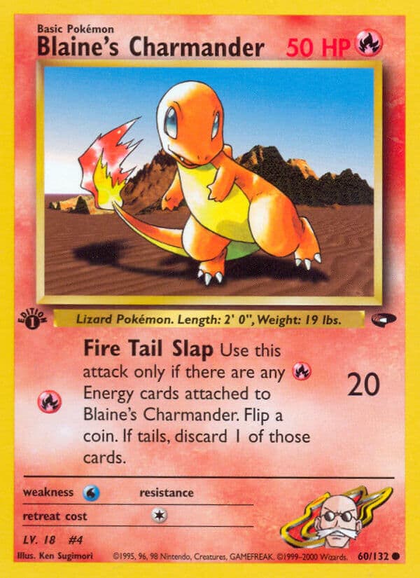 Blaines Charmander — Gym Challenge Pokémon card