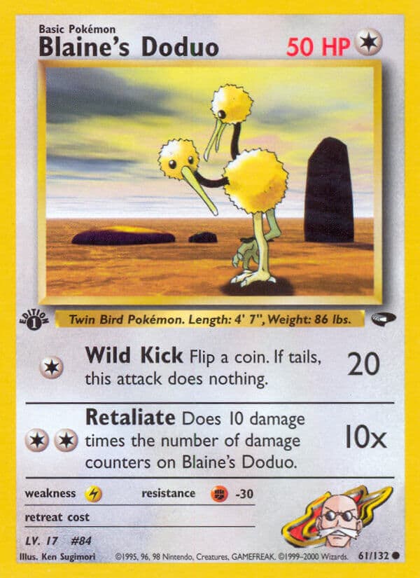 Blaines Doduo — Gym Challenge Pokémon card