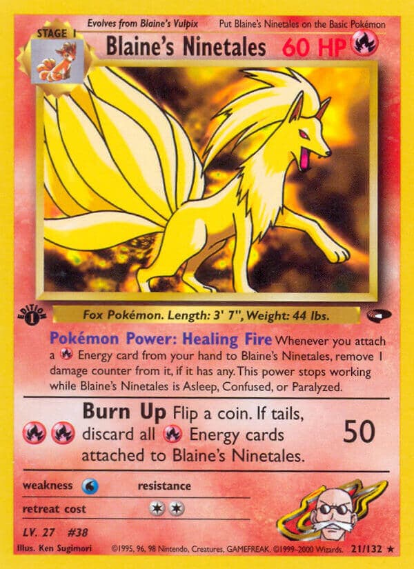 Blaines Ninetales — Gym Challenge Pokémon card