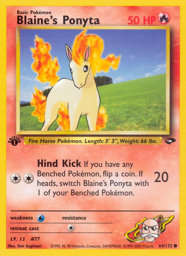 Blaines Ponyta — Gym Challenge Pokémon card