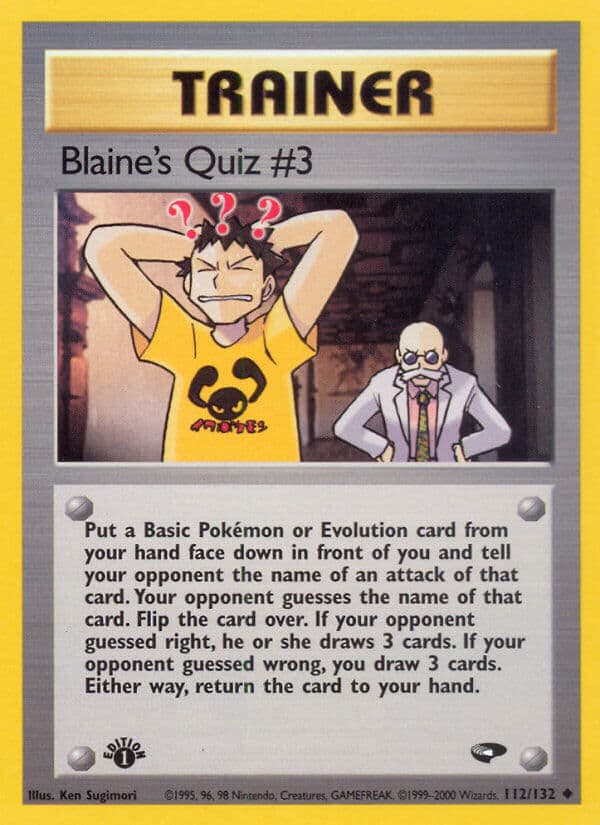 Blaines Quiz 3 — Gym Challenge Pokémon card