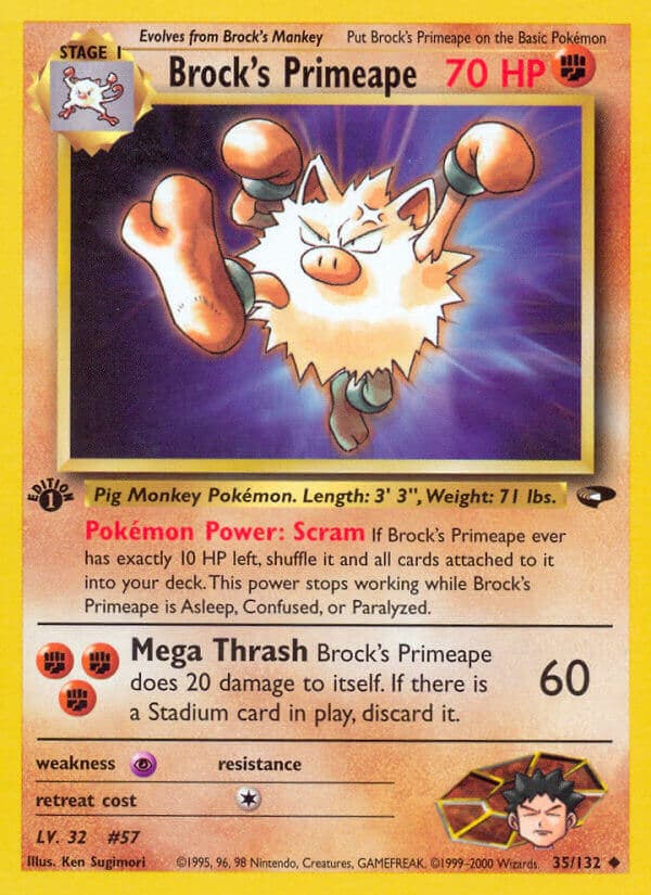 Brocks Primeape — Gym Challenge Pokémon card