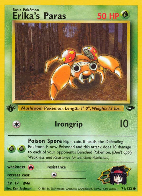 Erikas Paras — Gym Challenge Pokémon card