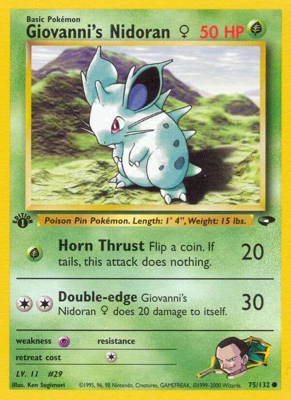 Giovannis Nidoran Female — Gym Challenge Pokémon card