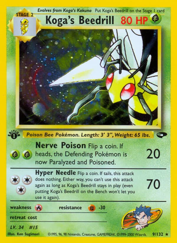 Kogas Beedrill — Gym Challenge Pokémon card