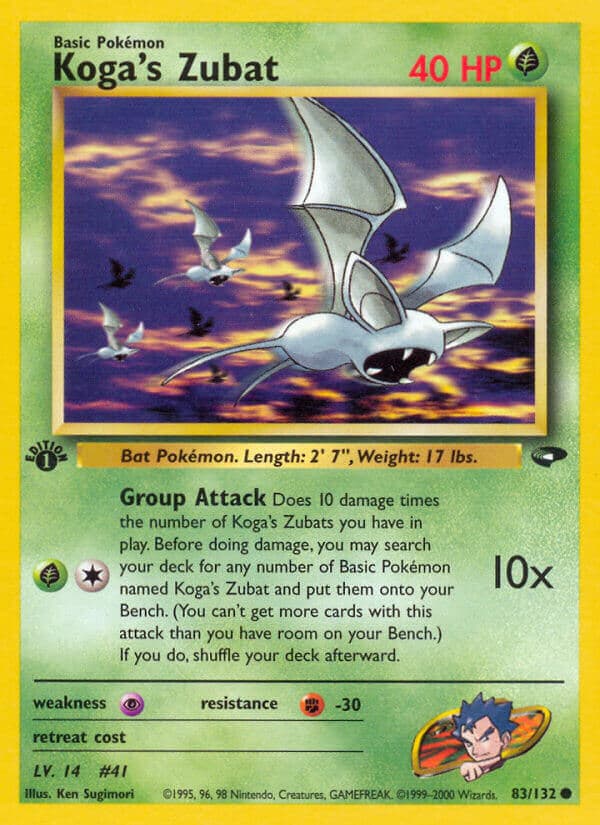 Kogas Zubat — Gym Challenge Pokémon card