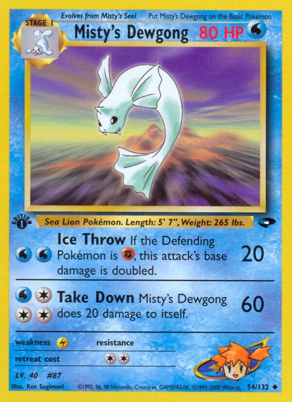 Mistys Dewgong — Gym Challenge Pokémon card