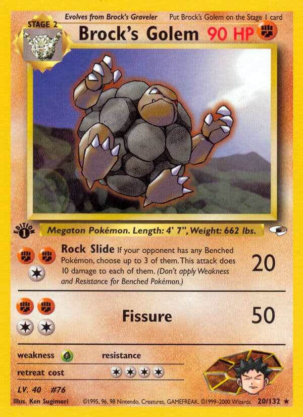 Brocks Golem — Gym Heroes Pokémon card
