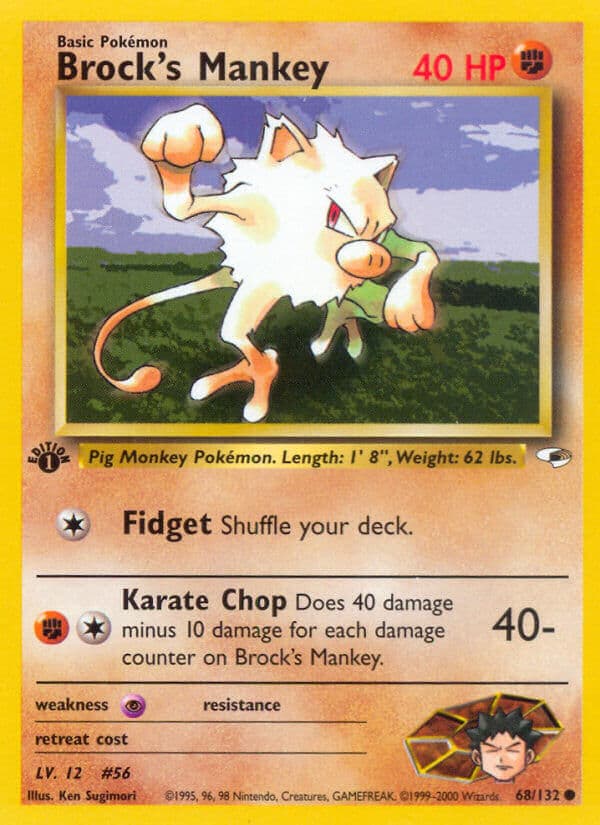 Brocks Mankey — Gym Heroes Pokémon card