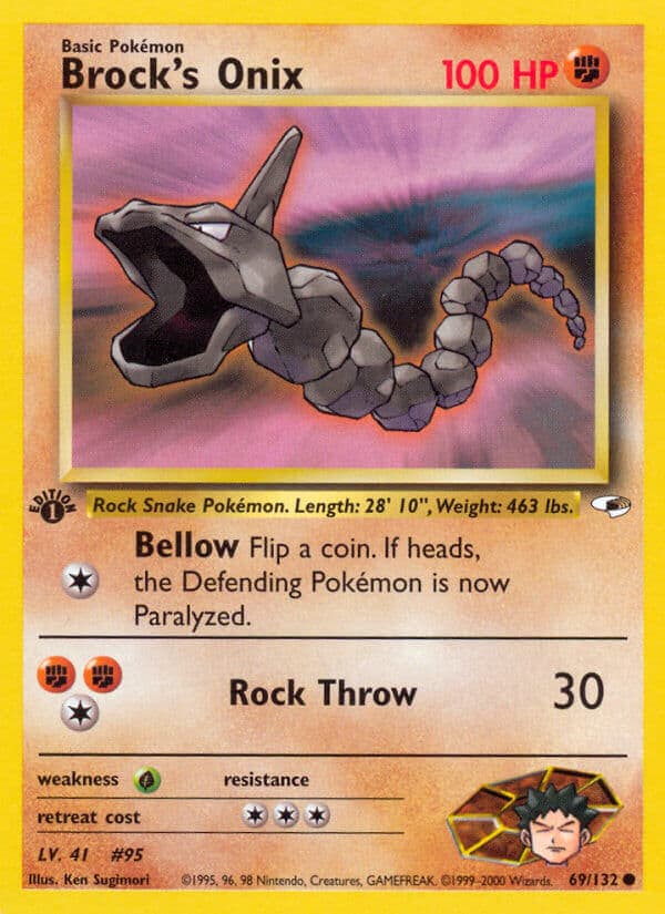 Brocks Onix — Gym Heroes Pokémon card