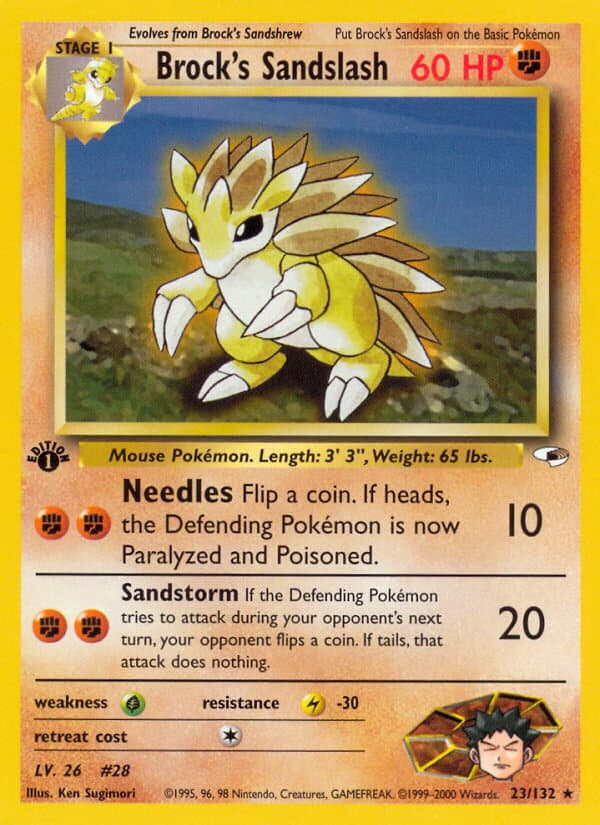 Brocks Sandslash — Gym Heroes Pokémon card