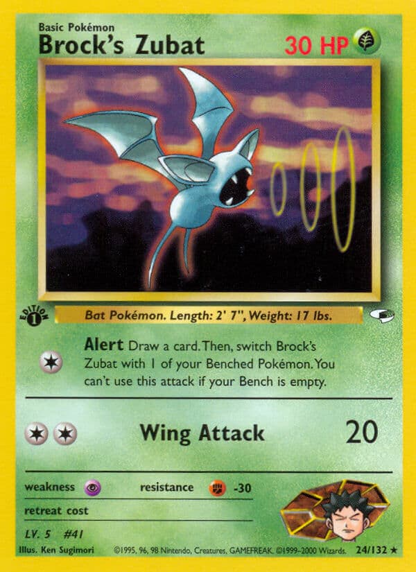 Brocks Zubat — Gym Heroes Pokémon card