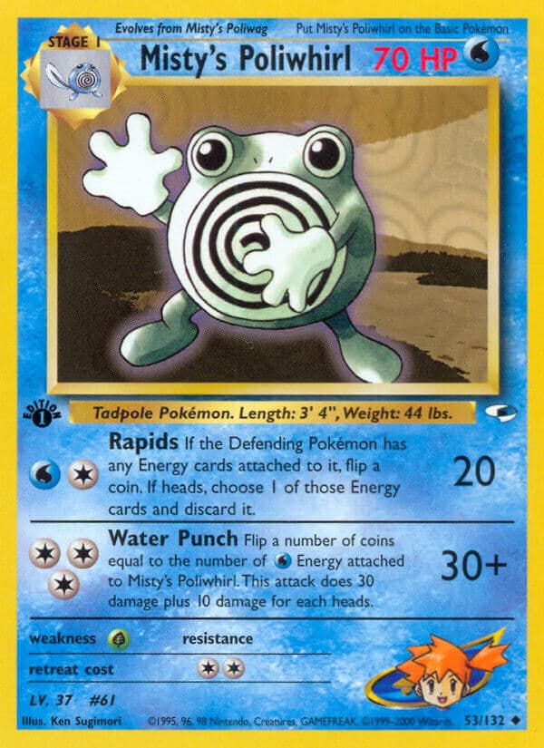 Mistys Poliwhirl — Gym Heroes Pokémon card