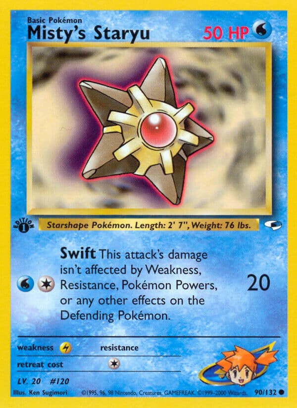 Mistys Staryu — Gym Heroes Pokémon card