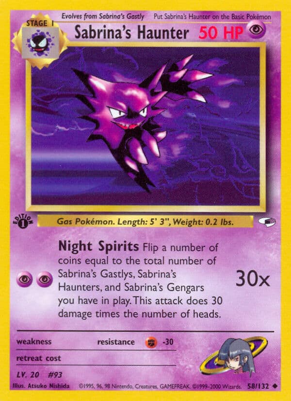 Sabrinas Haunter — Gym Heroes Pokémon card