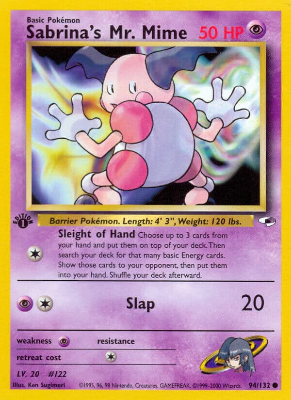 Sabrinas Mr Mime — Gym Heroes Pokémon card