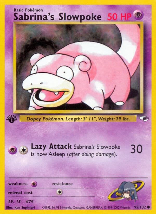 Sabrinas Slowpoke — Gym Heroes Pokémon card