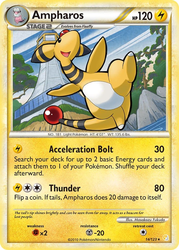 Ampharos — Heartgold Soulsilver Pokémon card