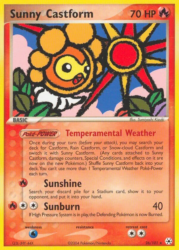 Sunny Castform — Hidden Legends Pokémon card