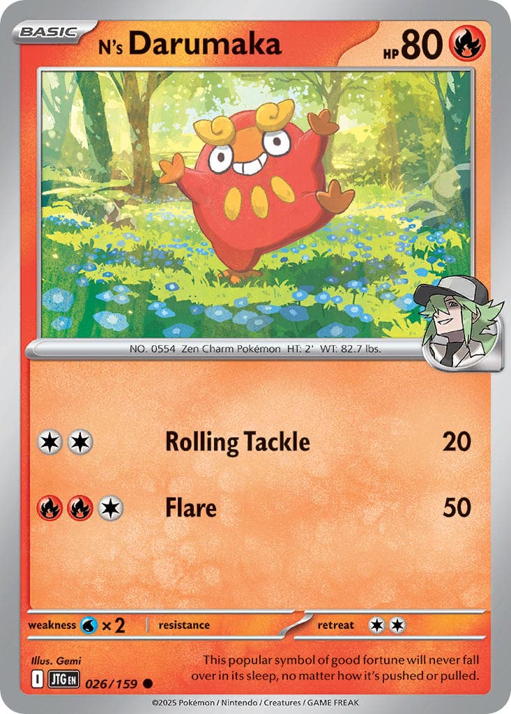 N's Darumaka — Journey Together Pokémon card