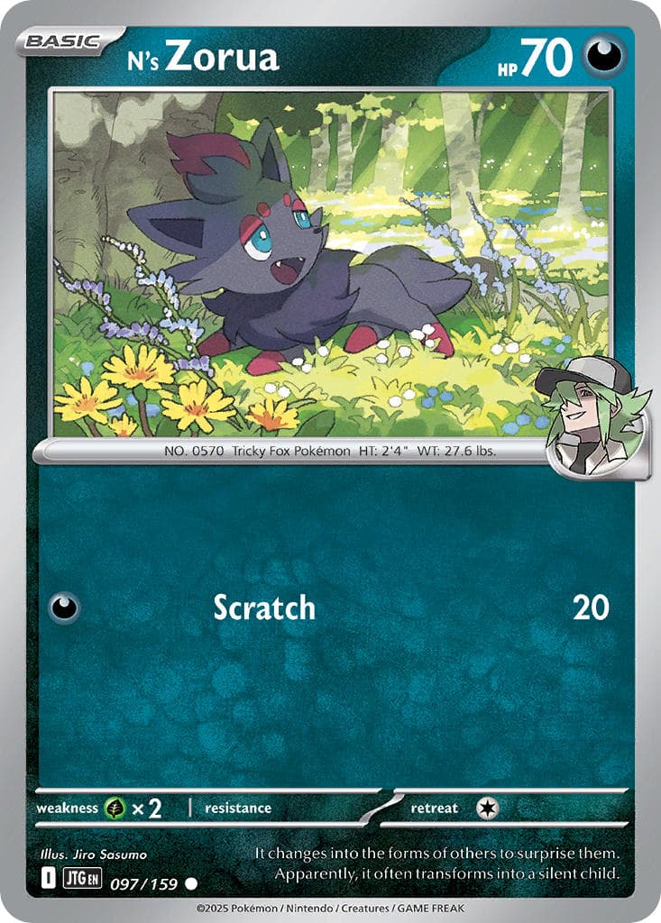 N's Zorua — Journey Together Pokémon card
